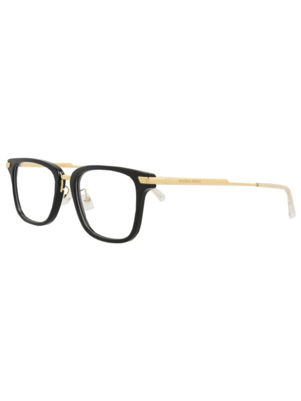 New Bottega Veneta Women's Eyeglasses Square Rectangle Acetate Frame Unisex Gold